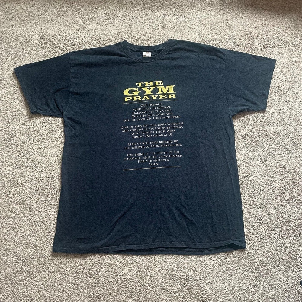 The Gym Prayer Fitness T Shirt Men 2XL Graphic Workout‎